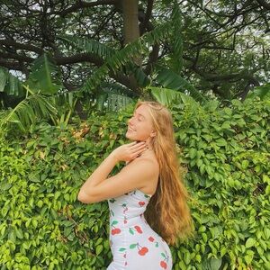 BaddieVille 🍒 White Cherry Print Romper Size XS